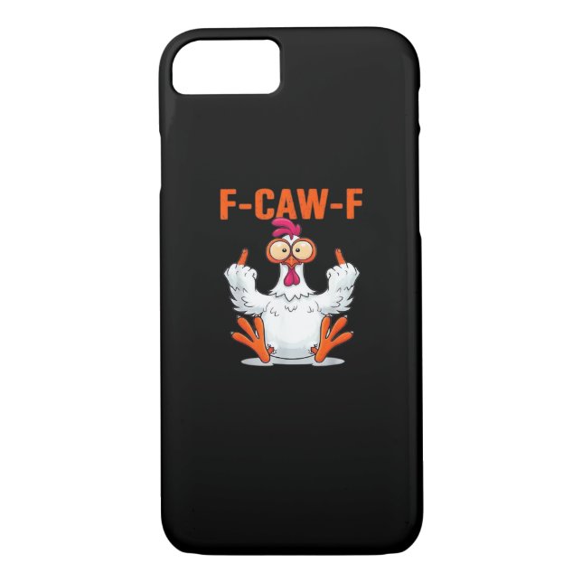 F-Caw-F Funny Chicken Classic Minimal Clean Case-Mate iPhone Hülle (Rückseite)