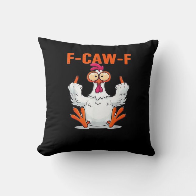 F-Caw-F Funny Chicken Classic Minimal Clean Kissen (Vorderseite)