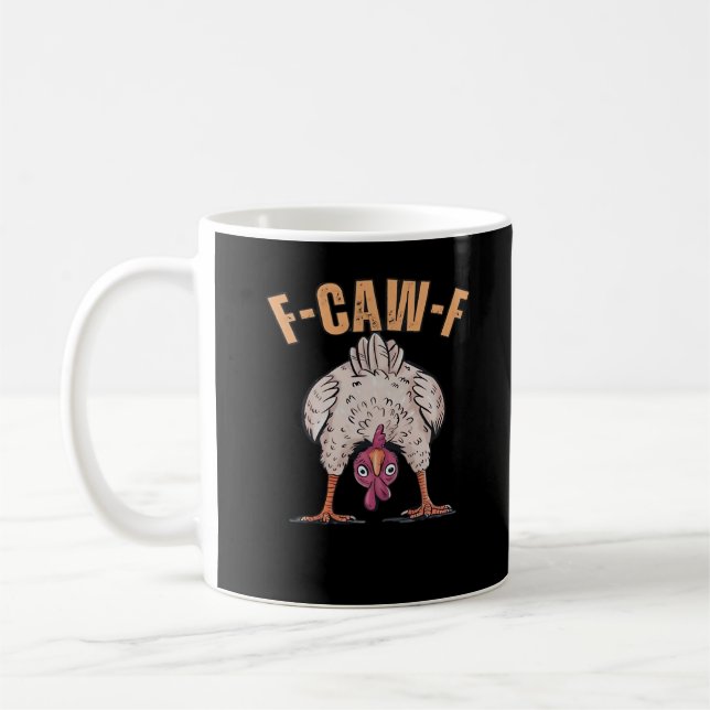 F Caw F Funny Chicken Classic Retro Cool Style Kaffeetasse (Links)