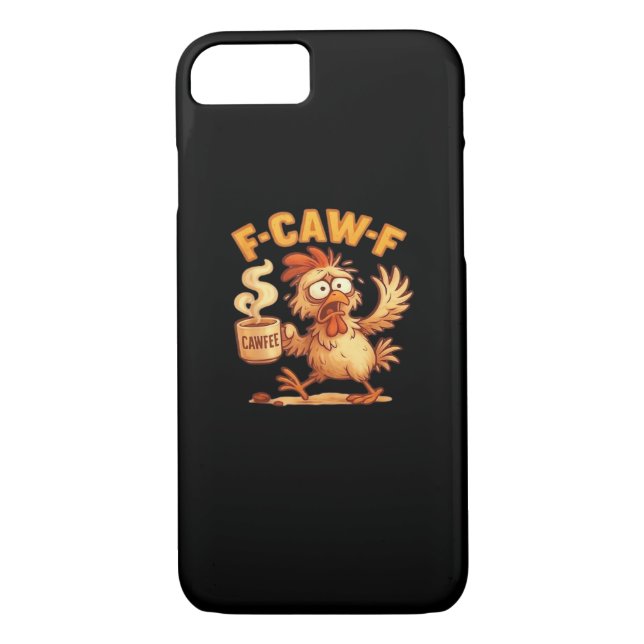 F-Caw-F Funny Chicken Classic Retro Graphic Case-Mate iPhone Hülle (Rückseite)