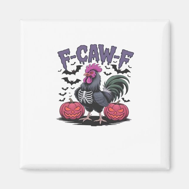 F-Caw-F Funny Chicken Classic Retro Graphic Magnet (Vorne)