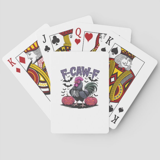 F-Caw-F Funny Chicken Classic Retro Graphic Spielkarten (Rückseite)