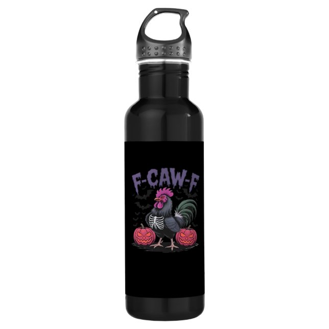 F Caw F Funny Chicken Classic Simple Clean Style Edelstahlflasche (Vorderseite)