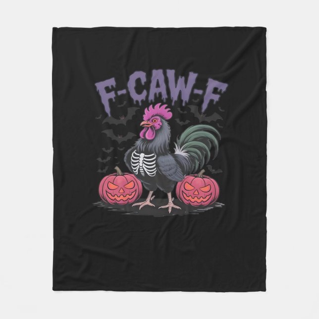 F Caw F Funny Chicken Classic Simple Clean Style Fleecedecke (Vorderseite)