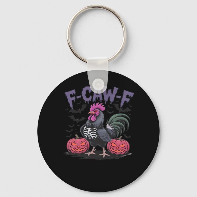 F Caw F Funny Chicken Classic Simple Clean Style Schlüsselanhänger (Vorderseite)