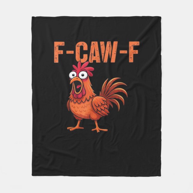 F Caw F Funny Chicken Classic Trendy Modern Style Fleecedecke (Vorderseite)