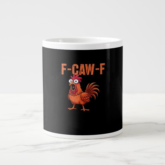 F Caw F Funny Chicken Classic Trendy Modern Style Jumbo-Tasse (Vorderseite)
