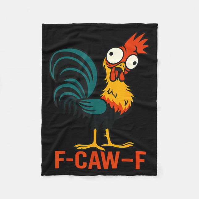 F-caw-f Funny Chicken Humor Quote Rooster Meme  Fleecedecke (Vorderseite)
