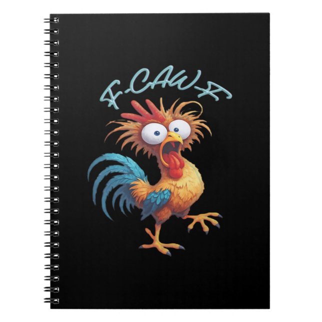 F Caw F Funny Chicken Humor Retro Style Notizblock (Vorderseite)