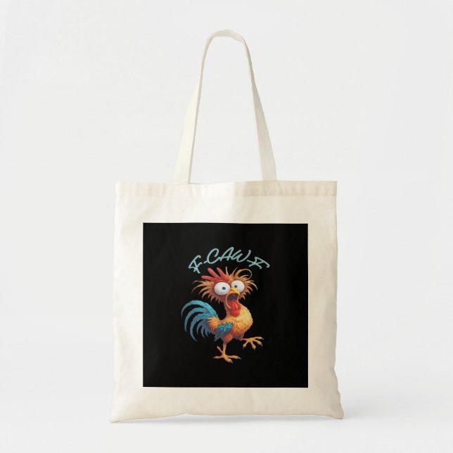F Caw F Funny Chicken Humor Retro Style Tragetasche (Vorne)