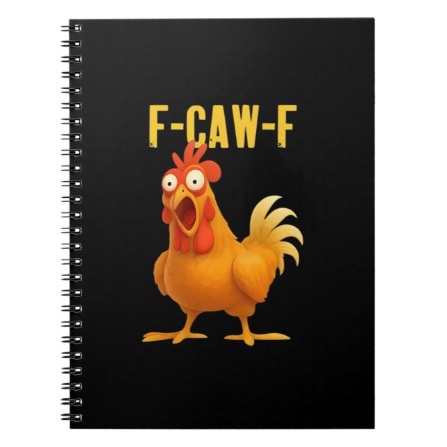 F Caw F Funny Chicken Meme Trendy Modern Style Notizblock (Vorderseite)