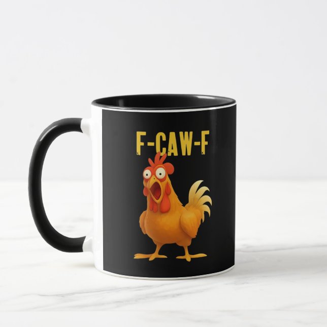 F Caw F Funny Chicken Meme Trendy Modern Style Tasse (Links)