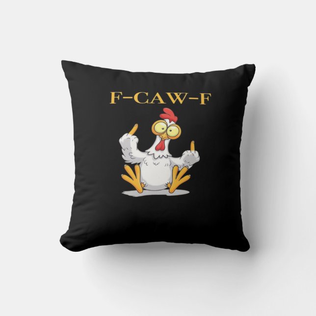 F-Caw-F Funny Chicken Retro Classic Kissen (Vorderseite)
