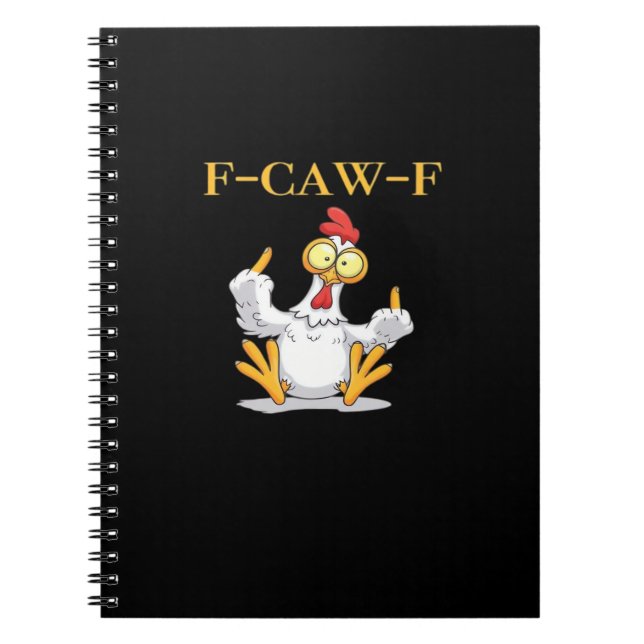 F-Caw-F Funny Chicken Retro Classic Notizblock (Vorderseite)