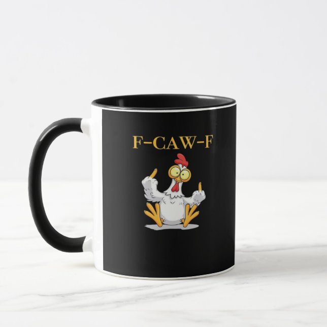 F-Caw-F Funny Chicken Retro Classic Tasse (Links)