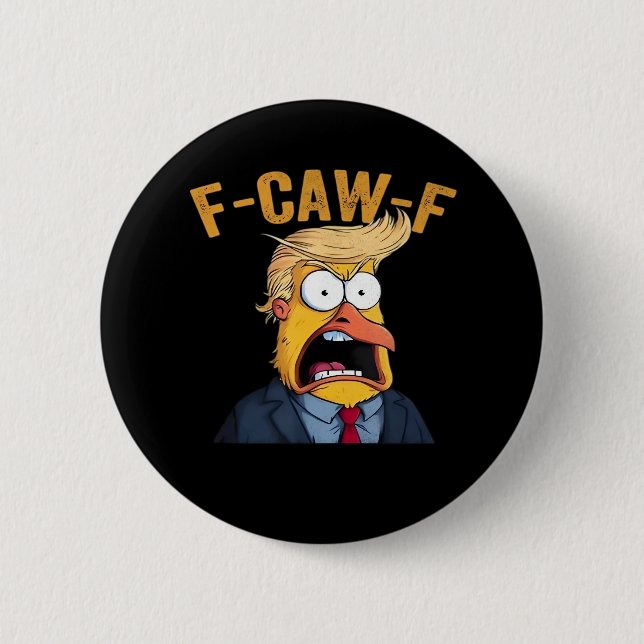 F-Caw-F Funny Chicken Rooster Classic Button (Vorderseite)