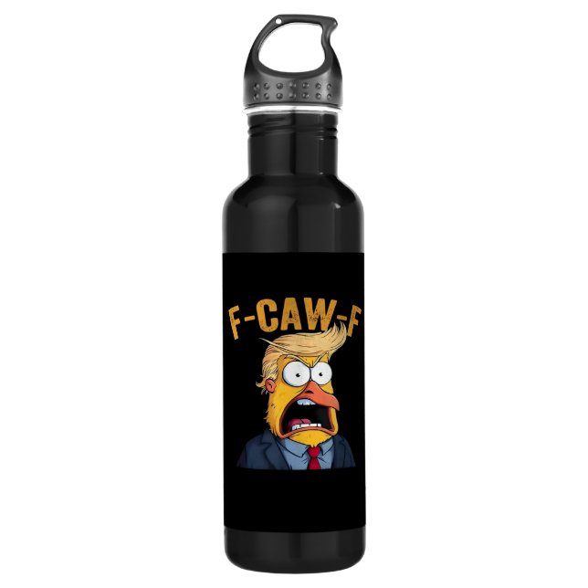 F-Caw-F Funny Chicken Rooster Classic Edelstahlflasche (Vorderseite)