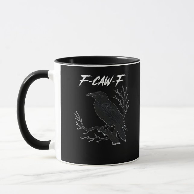F-Caw-F Funny Crow Aesthetic Casual Tasse (Links)
