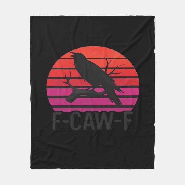 F-Caw-F Funny Crow Classic Minimal Clean Fleecedecke (Vorderseite)