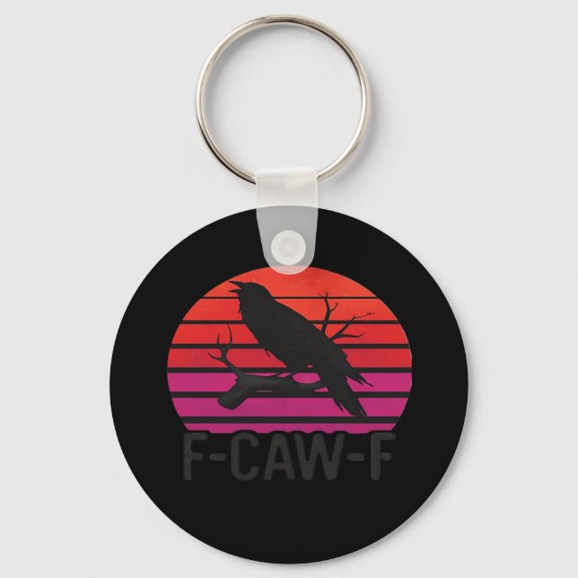 F-Caw-F Funny Crow Classic Minimal Clean Schlüsselanhänger (Vorderseite)