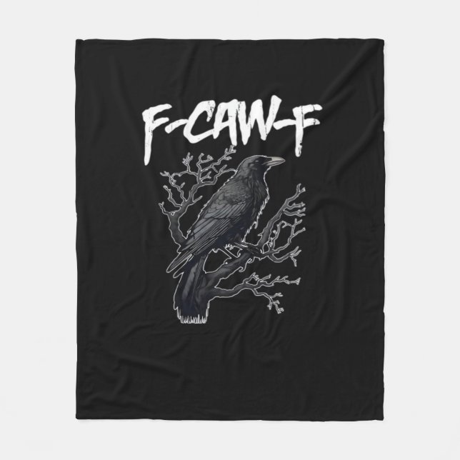 F-Caw-F Funny Crow Minimal Clean Fleecedecke (Vorderseite)