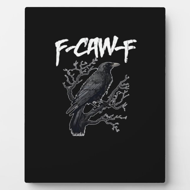F-Caw-F Funny Crow Minimal Clean Fotoplatte (Vorderseite)