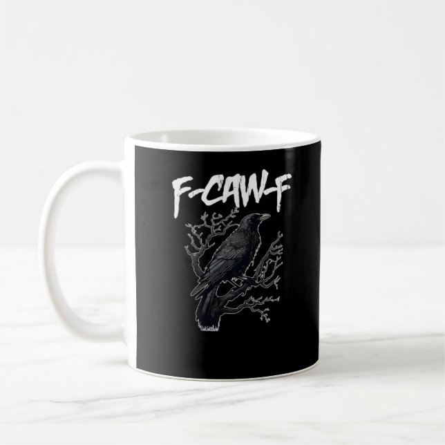 F-Caw-F Funny Crow Minimal Clean Kaffeetasse (Links)