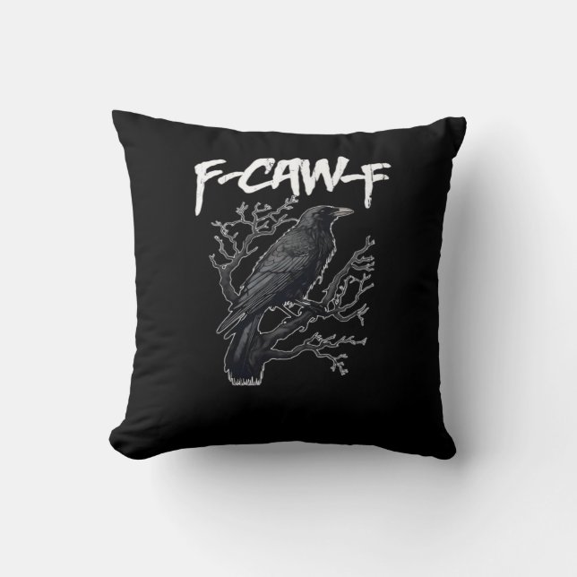 F-Caw-F Funny Crow Minimal Clean Kissen (Vorderseite)