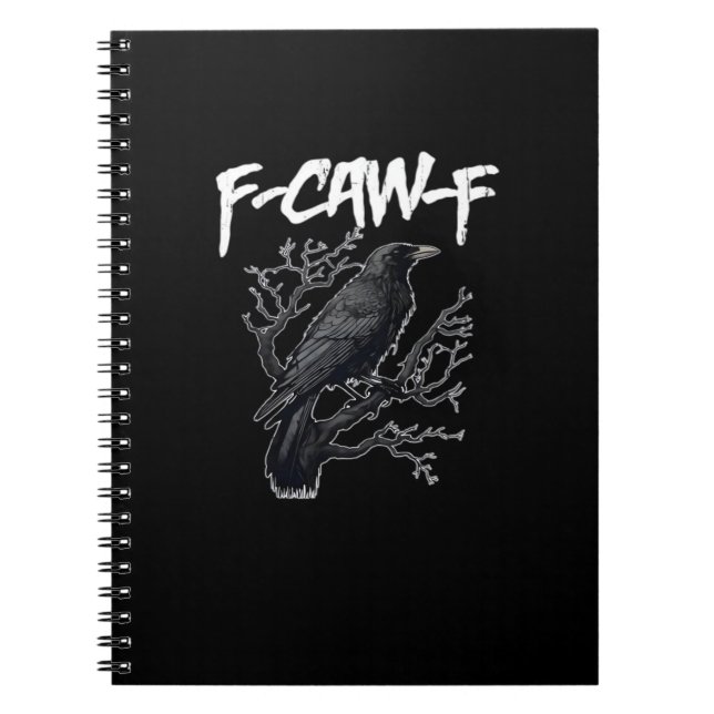 F-Caw-F Funny Crow Minimal Clean Notizblock (Vorderseite)