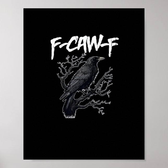 F-Caw-F Funny Crow Minimal Clean Poster (Vorne)