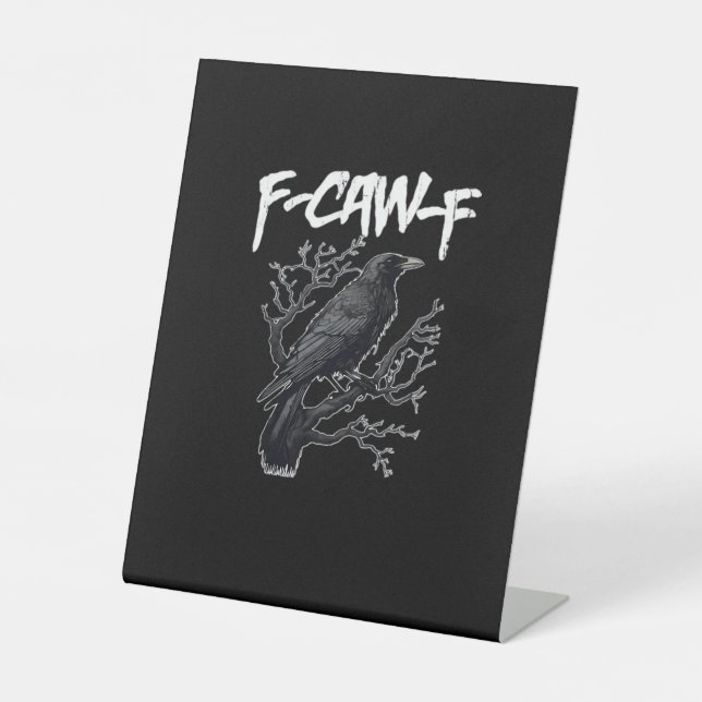 F-Caw-F Funny Crow Minimal Clean Sockelschild (Vorderseite)