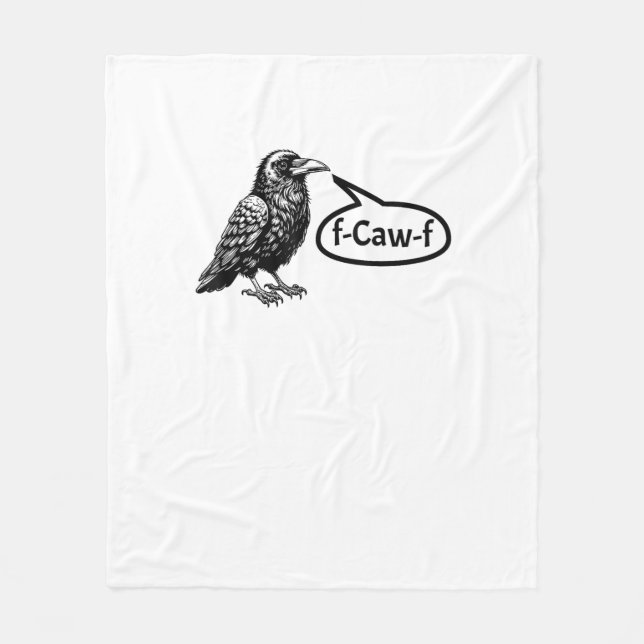 F-Caw-F Funny Crow Raven Pun F-Off Subtle F-Bomb Fleecedecke (Vorderseite)