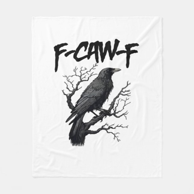 F Caw F Funny Crow Support Your Murder Graphic Fleecedecke (Vorderseite)
