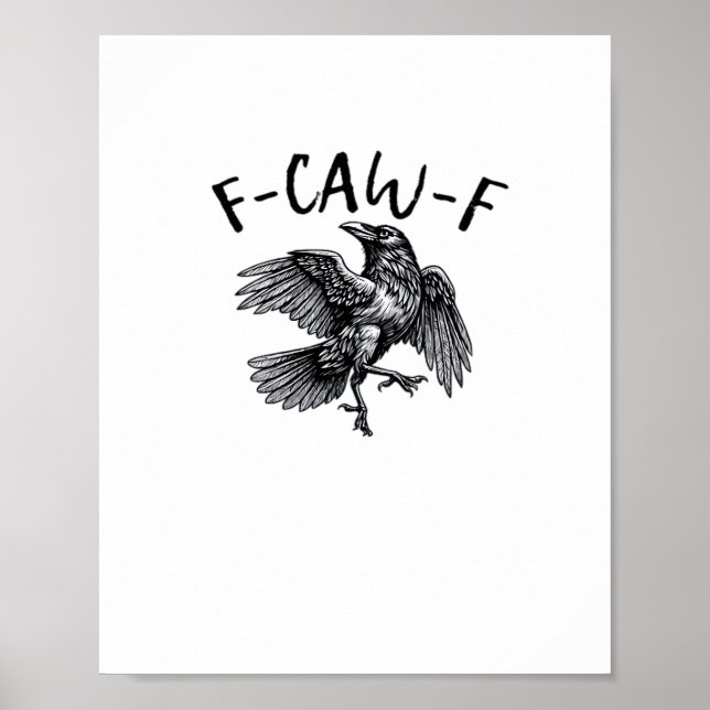 F Caw F Funny Crow Vintage Graphic Poster (Vorne)