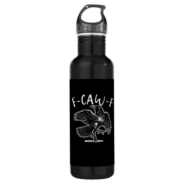 F Caw F Funny Design  Edelstahlflasche (Vorderseite)