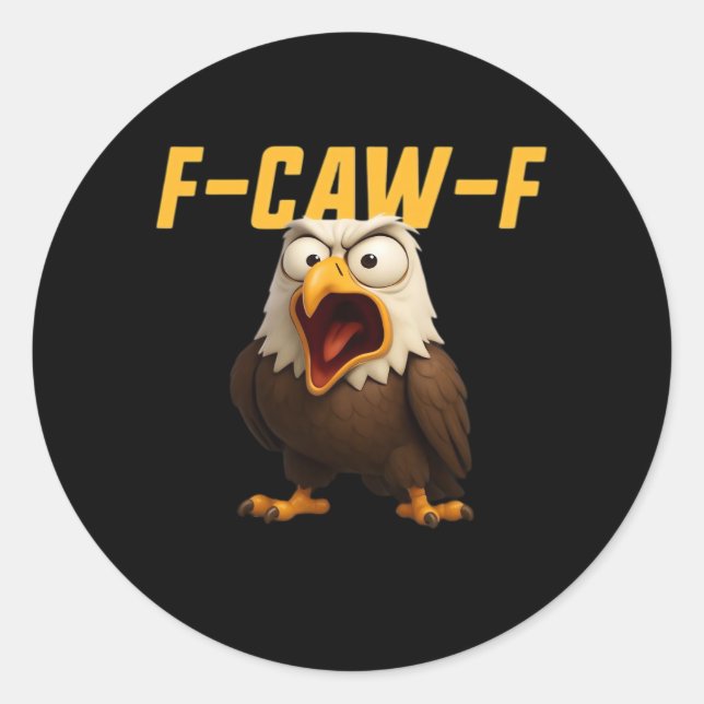 F-Caw-F Funny F-Caw-F Gear Creative Style Runder Aufkleber (Vorderseite)