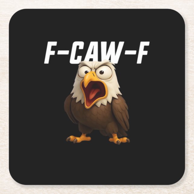F-Caw-F Funny F-Caw-F Gear Rechteckiger Pappuntersetzer (Vorderseite)