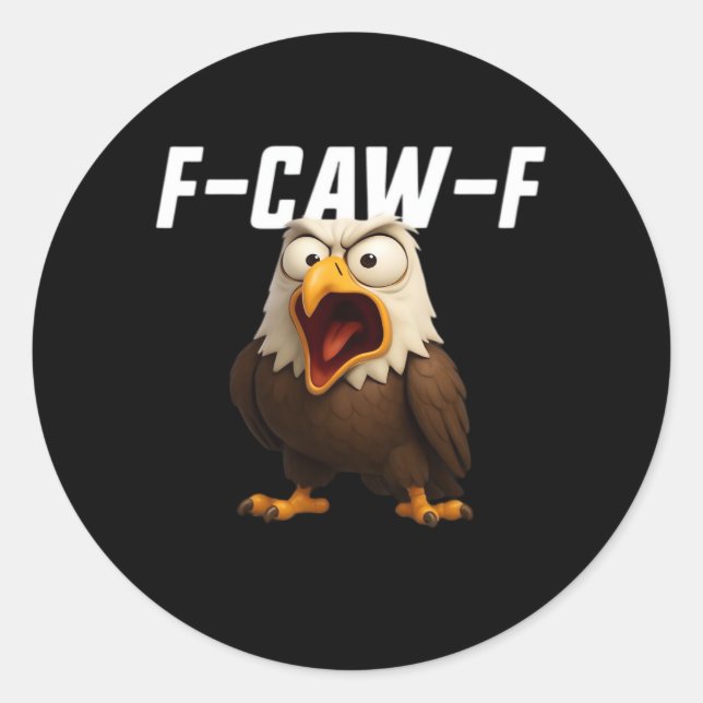 F-Caw-F Funny F-Caw-F Gear Retro Classic Runder Aufkleber (Vorderseite)