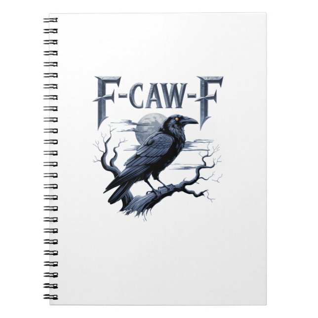 F-Caw-F Funny Gothic Raven Bird Halloween Notizblock (Vorderseite)