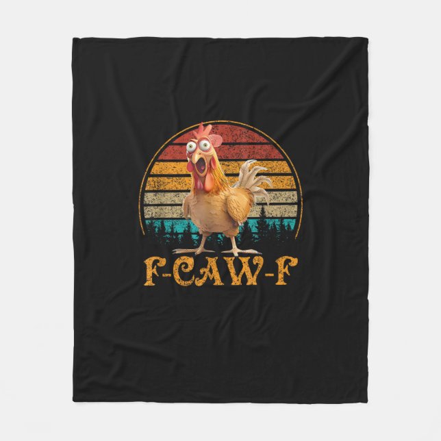 F-Caw-F Funny Quote Chicken Meme F-Caw-F Fleecedecke (Vorderseite)