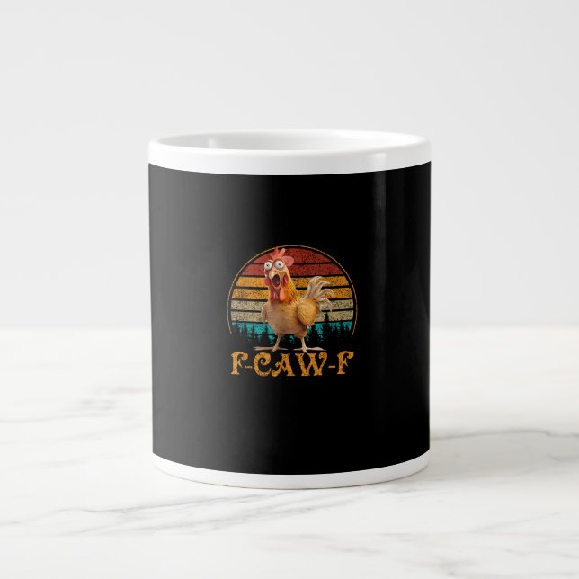 F-Caw-F Funny Quote Chicken Meme F-Caw-F Jumbo-Tasse (Vorderseite)