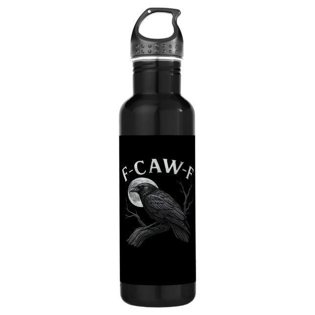 F-Caw-F Funny Quote Edelstahlflasche (Vorderseite)