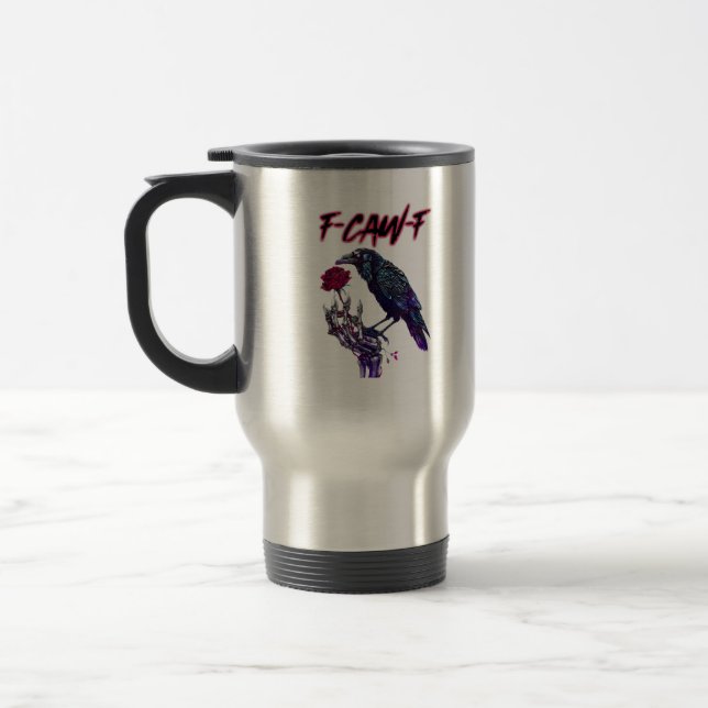 F-Caw-F Funny Raven Crow Spooky Season Halloween R Reisebecher (Links)