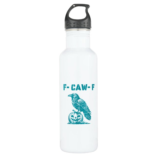 F-Caw-F Funny Raven Gothic Crow Retro Classic Edelstahlflasche (Vorderseite)