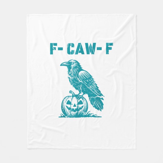 F-Caw-F Funny Raven Gothic Crow Retro Classic Fleecedecke (Vorderseite)