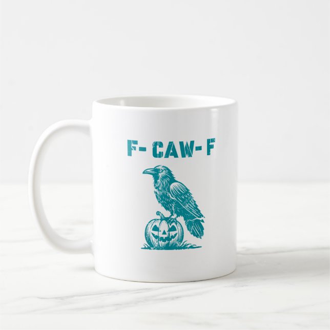 F-Caw-F Funny Raven Gothic Crow Retro Classic Kaffeetasse (Links)