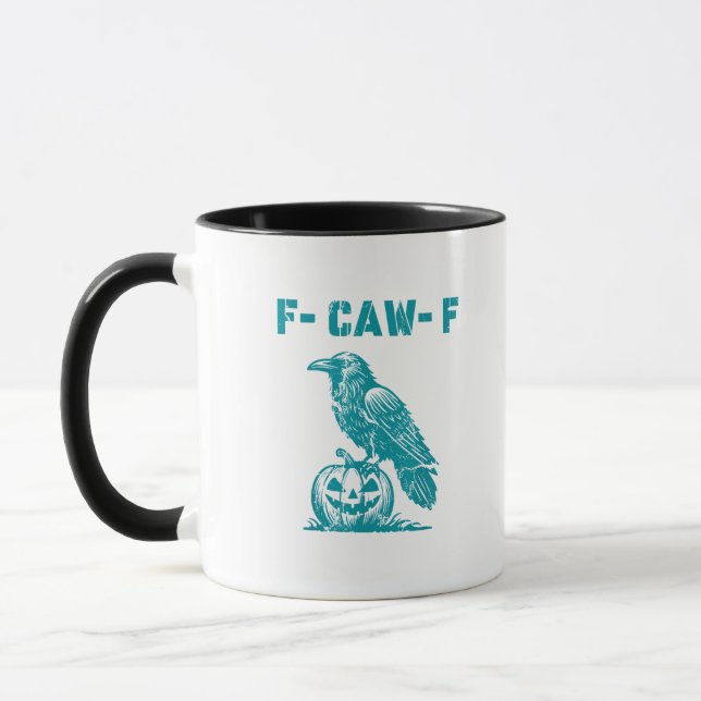 F-Caw-F Funny Raven Gothic Crow Retro Classic Tasse (Links)