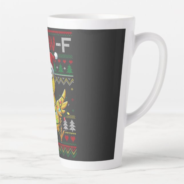 F-CAW-F Funny Screaming Chicken Ugly Christmas Milchtasse (Rechts)