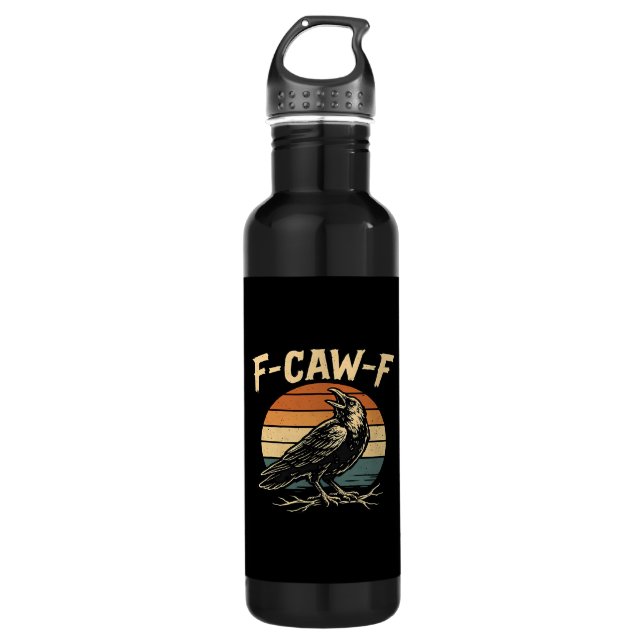 F-Caw-F Funny Trendy Edelstahlflasche (Vorderseite)