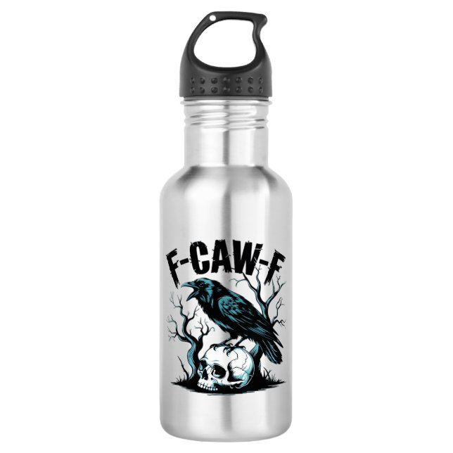 F-Caw-F Funny Trendy Edelstahlflasche (Vorderseite)
